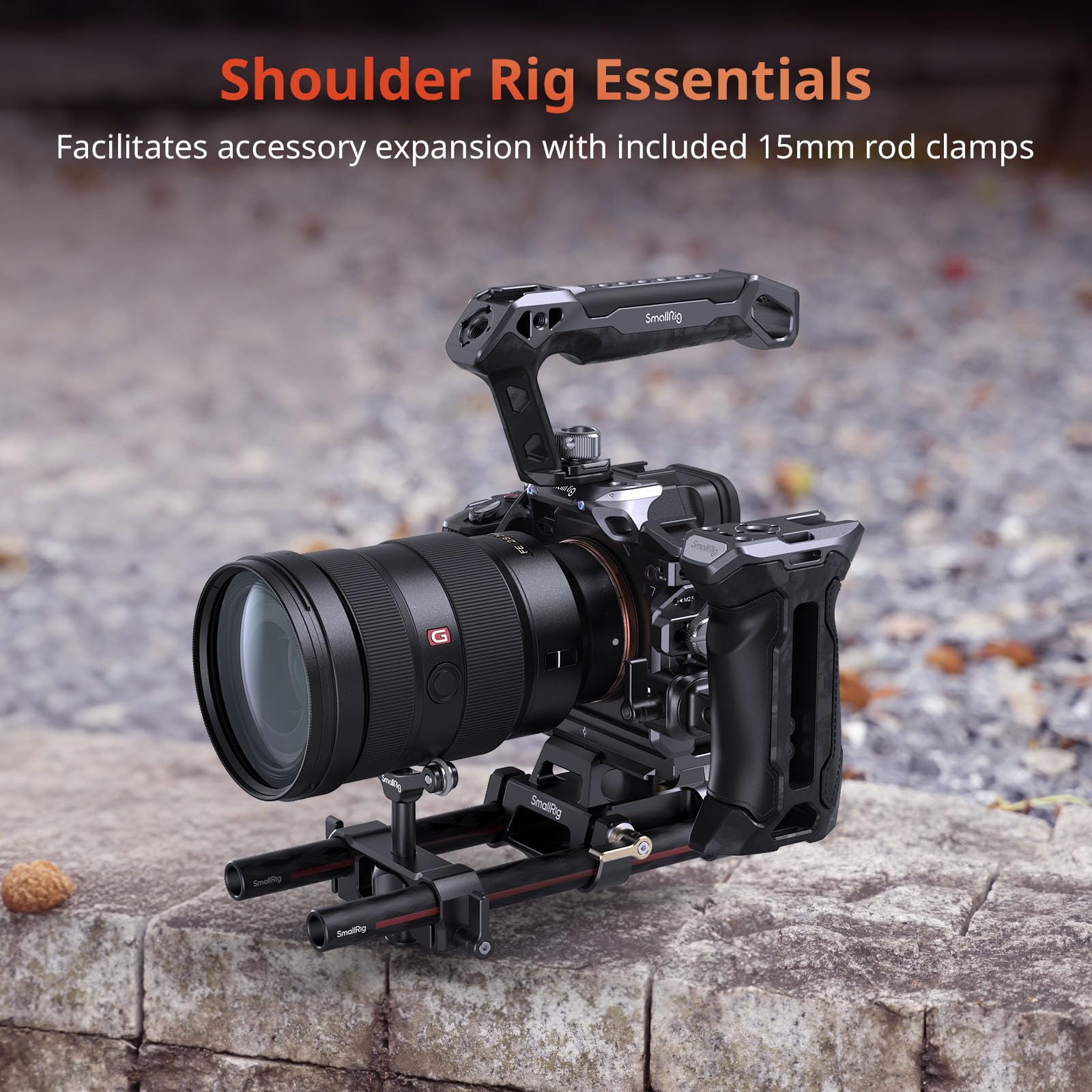 SMALLRIG 15-mm-Carbonfaserstange für 15-mm-Stabhalterungssystem, 20 cm lang, für Stangenklemmen, Mattebox und Follow Focus, 2er-Pack – 5211