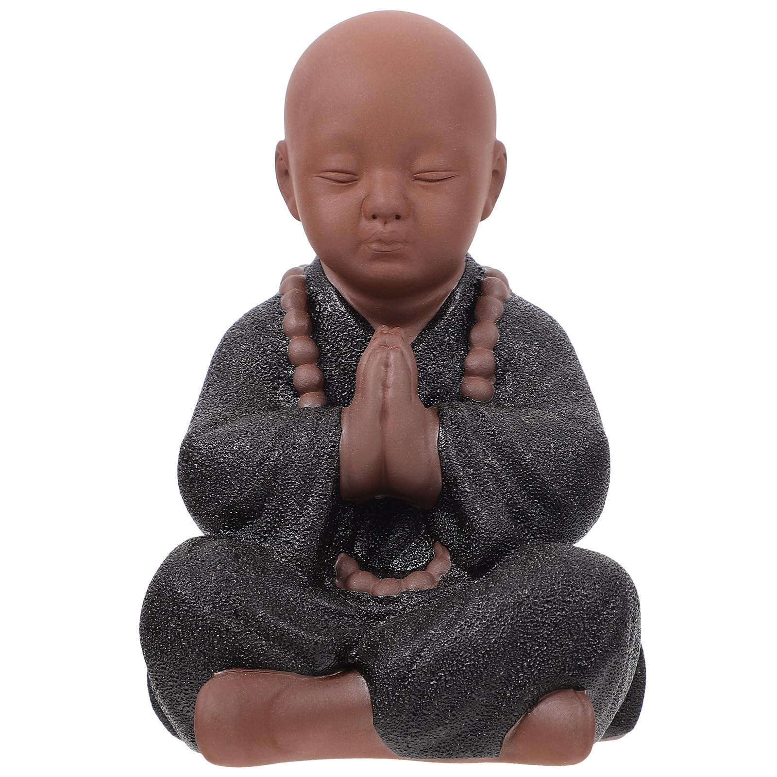 Figurine petit moine en céramique noire : le cadeau zen idéal
