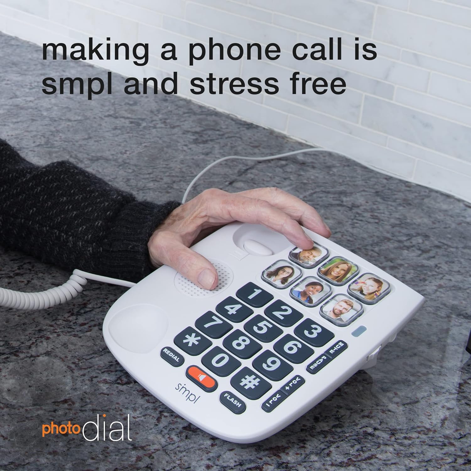 Tор Rаtеd SMPL Hands-Free Dial Photo Memory Corded Phone, One-Touch Dialing, Large Buttons, Flashing Alerts, Durable, Perfect for Seniors, Alzheimer's, Dementia, Hearing Impaired Buу 1 gеt 1 🔥 SMPL Hands-Free Dial Photo Memory Corded Phone, One-Touch Dialing, Large Buttons, Flashing Alerts, Durable, Perfect for Seniors, Alzheimer's, Dementia, Hearing Impaired