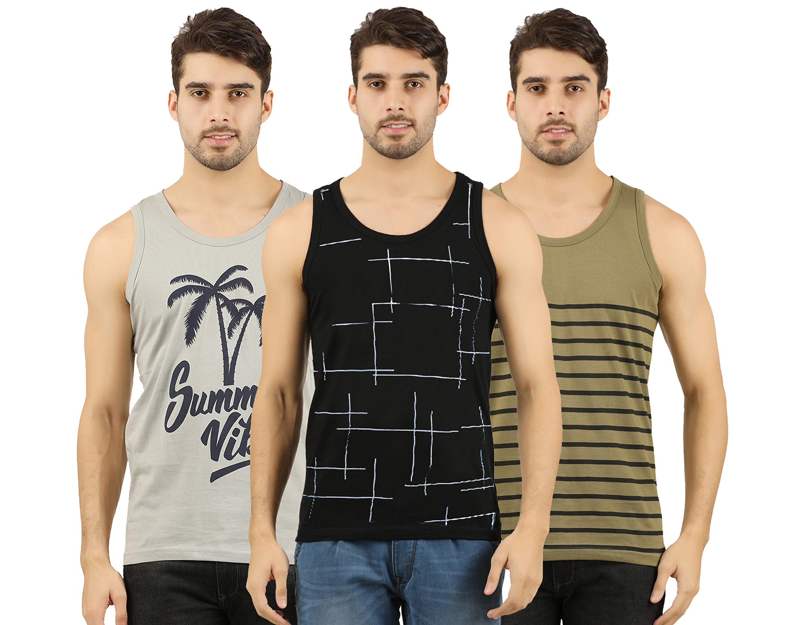 the archer Men's Cotton Printed Vest (Pack of 3)-picture-10