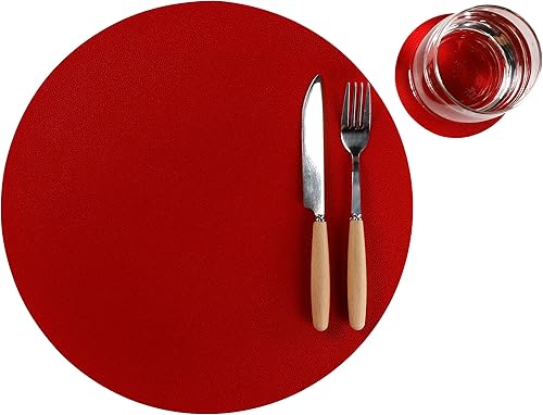Manteles individuales y posavasos lavables de cuero, impermeables, resistentes al calor, fáciles de limpiar, para mesa de comedor, mesa de cocina disponible en Yaxa Peru