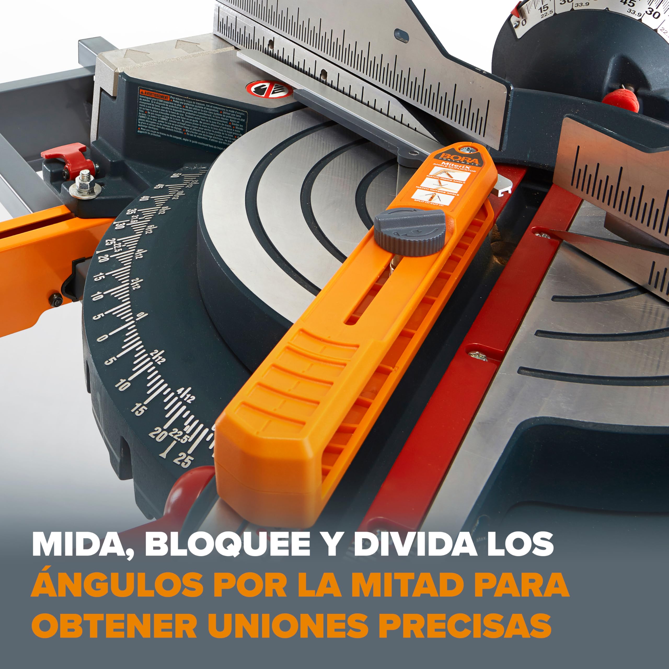 BORA MiteriX – Medidor de Ángulos para Cortes de Inglete Precisos, Herramienta de Duplicación de Ángulos Interior y Exterior, Aluminio, para Carpintería y Bricolaje