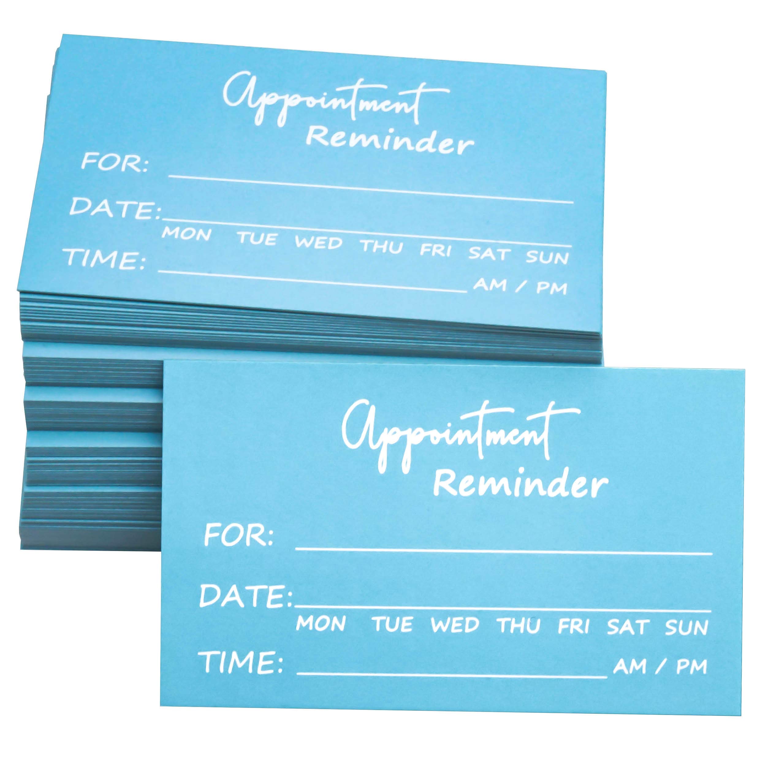 RXBC2011 100 Appointment Reminder Cards Blue