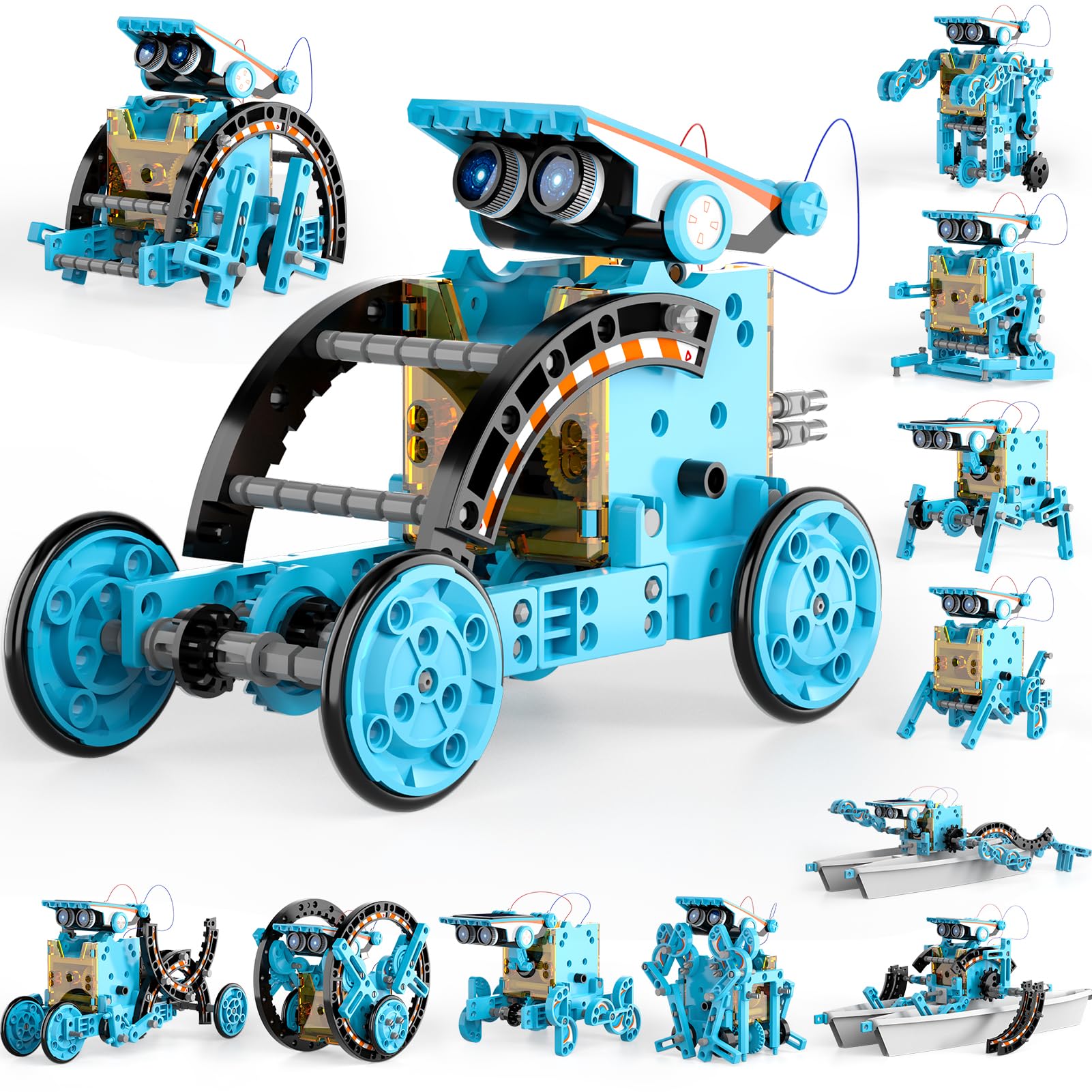 12-in-1 STEM Solar Robot Kit for Kids Age 8-12, DIY Educational Science Building Toys with Power Operation