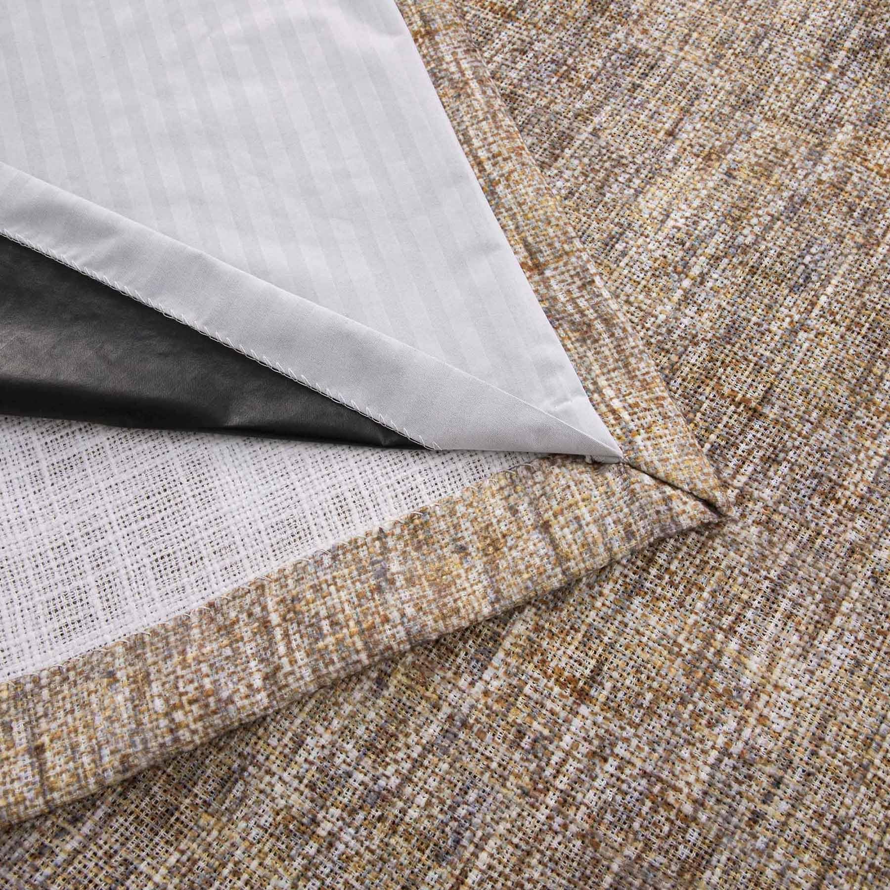 always4u Lot de 2 Rideaux 100% occultants, Rideau Thermique de Style Campagne Anti-Froid, Rideaux en Lin mélangé texturé à œillets pour Chambre à Coucher, Salon, Beige Biscotti, 140x245 cm