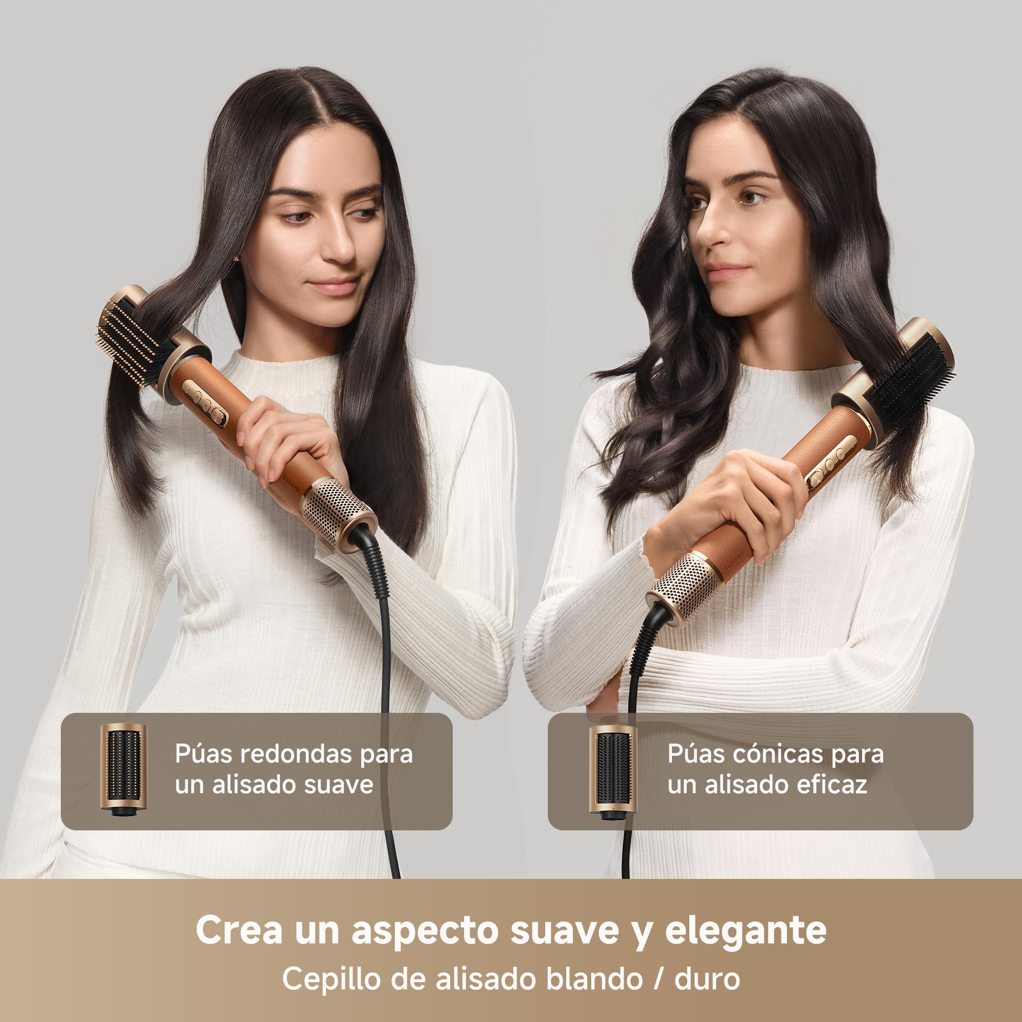 DREAME AirStyle Pro 7-in-1 Haarstyler - schnell trocknend, 2 Aufsätze für Locken, Volumen, Glättbürste, Frizz-Reduzierung, Lederset und Luftstrom-Design