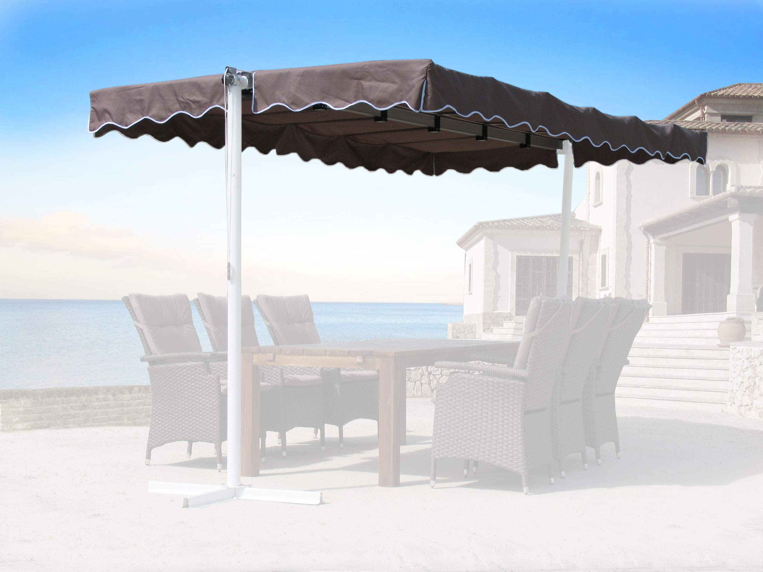 Ersatzdach Standmarkise Dubai Markise Beigegrau 375 x 225 cm