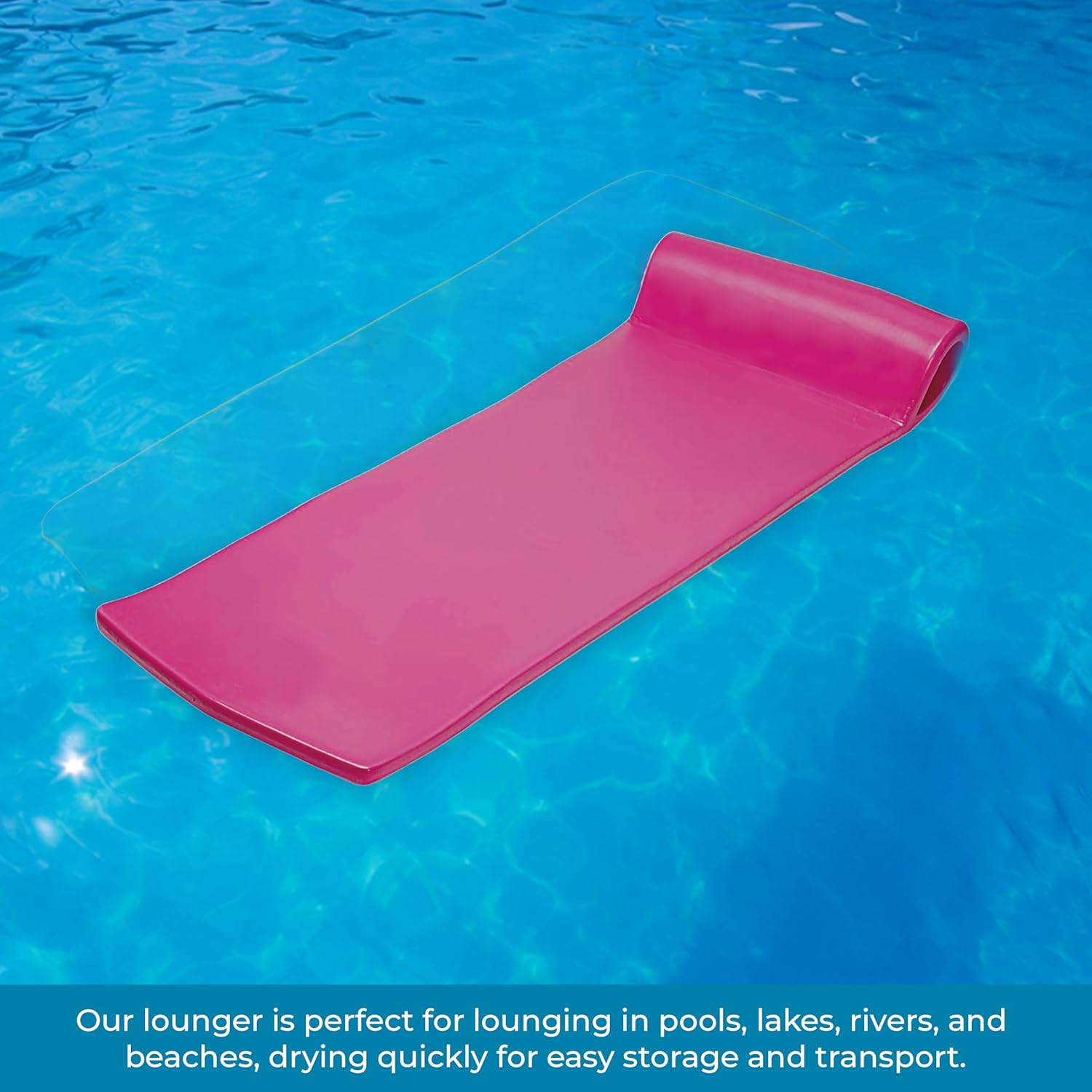 VOS LUXX Premium Flat Water Lounger Float | Ultra-Buoyant & Durable Foam Pool Lounger for Adults | Comfortable Water Floats for Pools, Lakes & Beaches