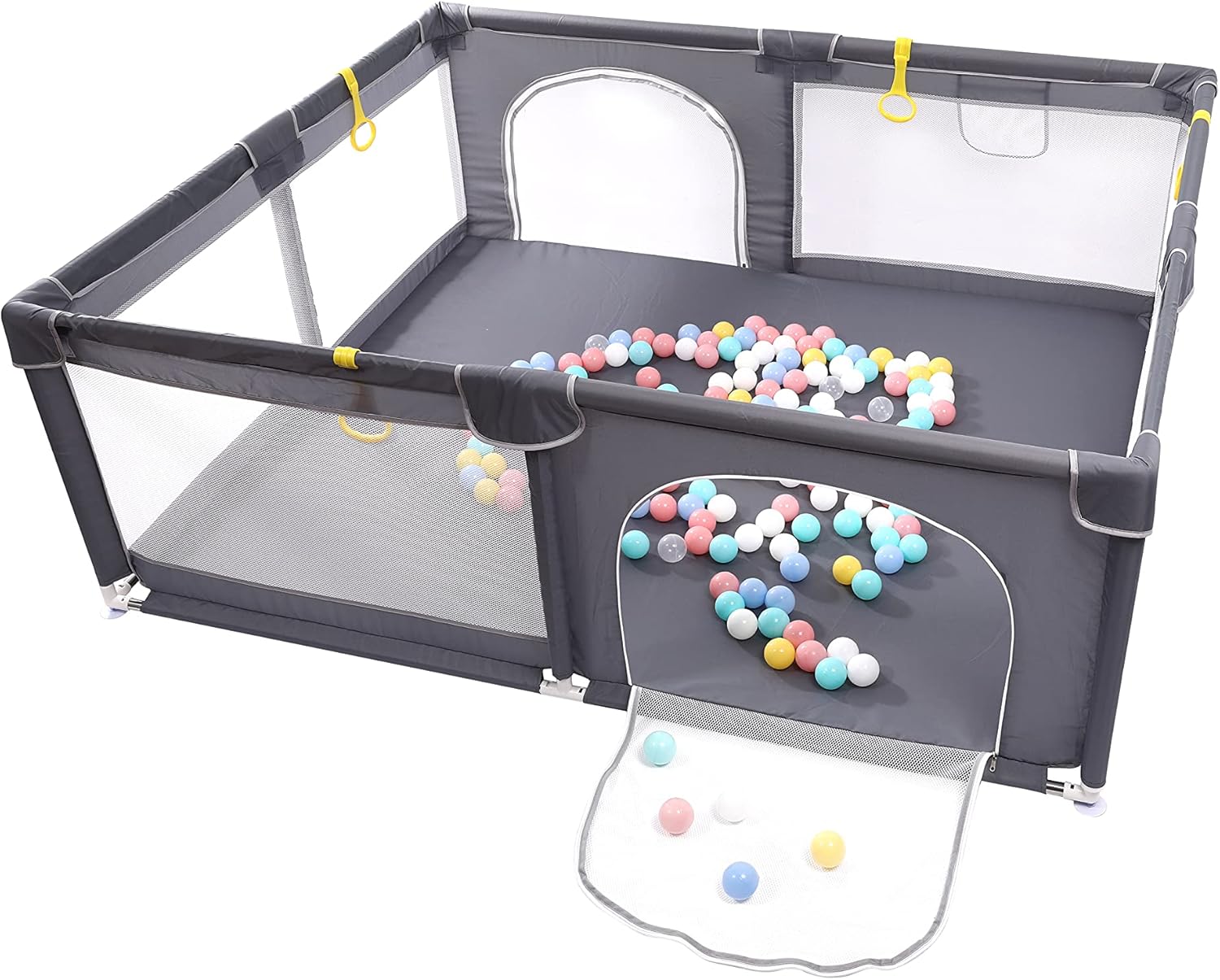 Baby playpen,Kids Extra Large Playard for Babies with 2 Gates 50 Balls
