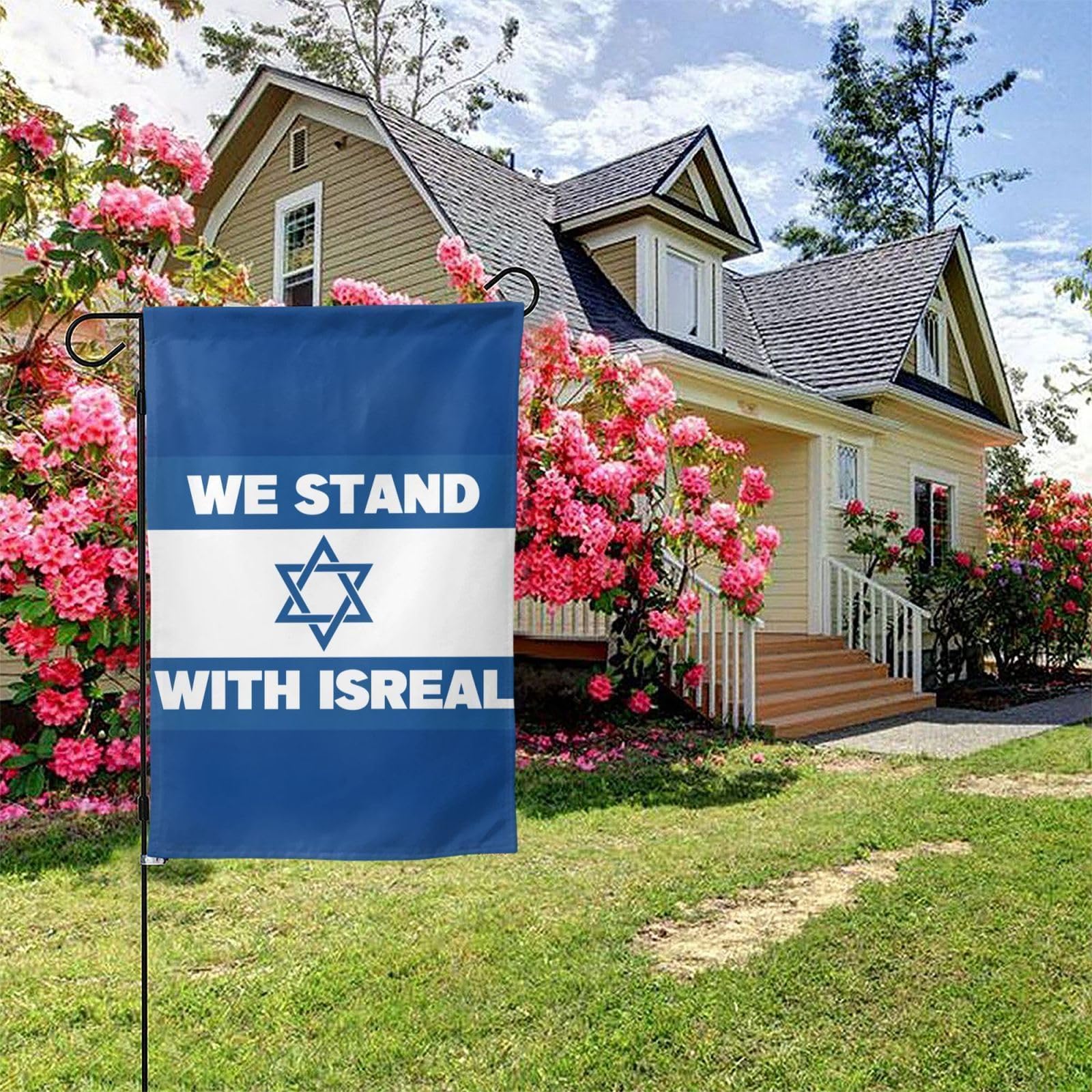 Cartello Da Giardino 'We Stand With Israel' 12x18 Pollici