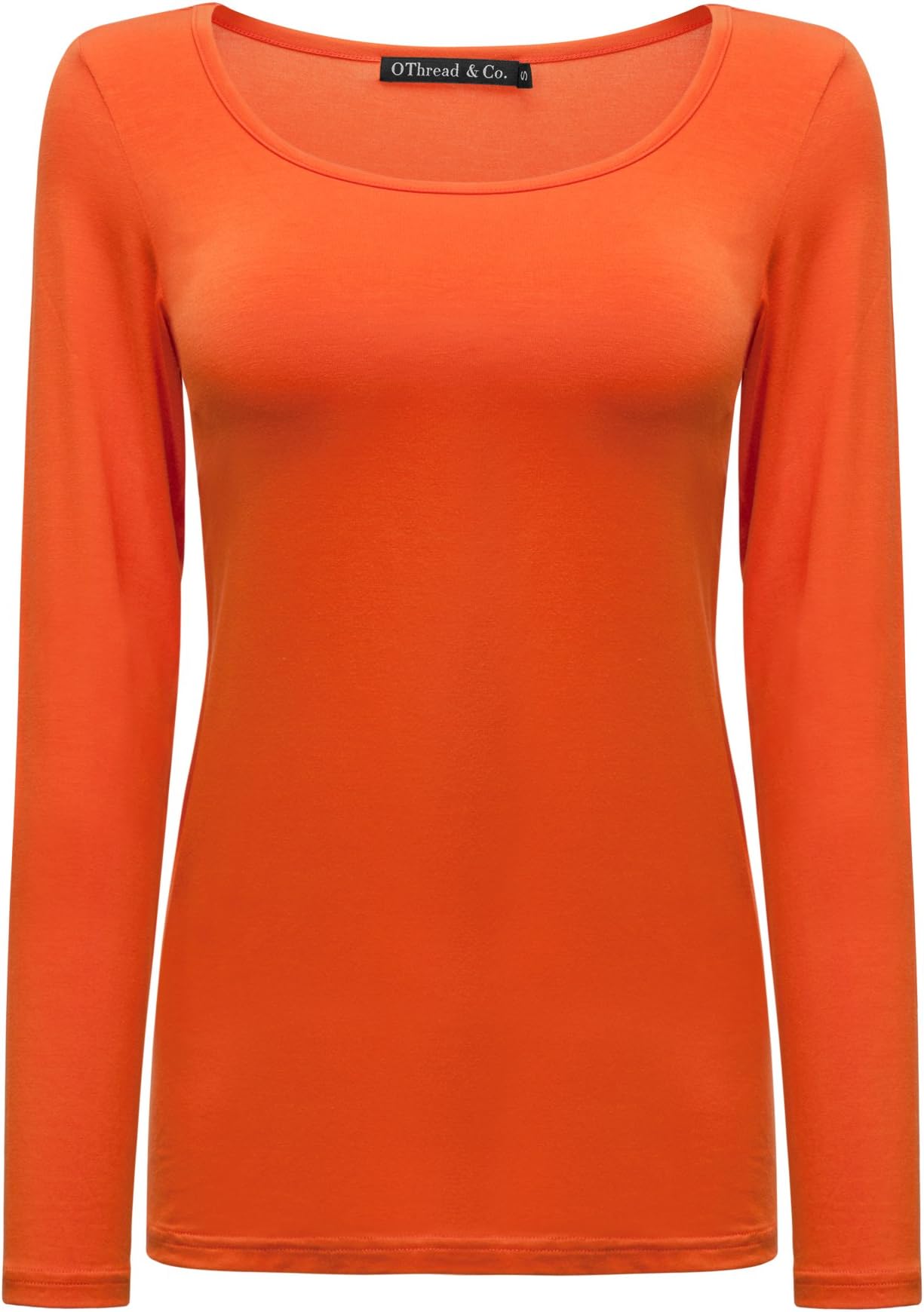 OThread & Co. Women's Long Sleeve T-Shirt Scoop Neck Basic Layer Stretchy Shirts