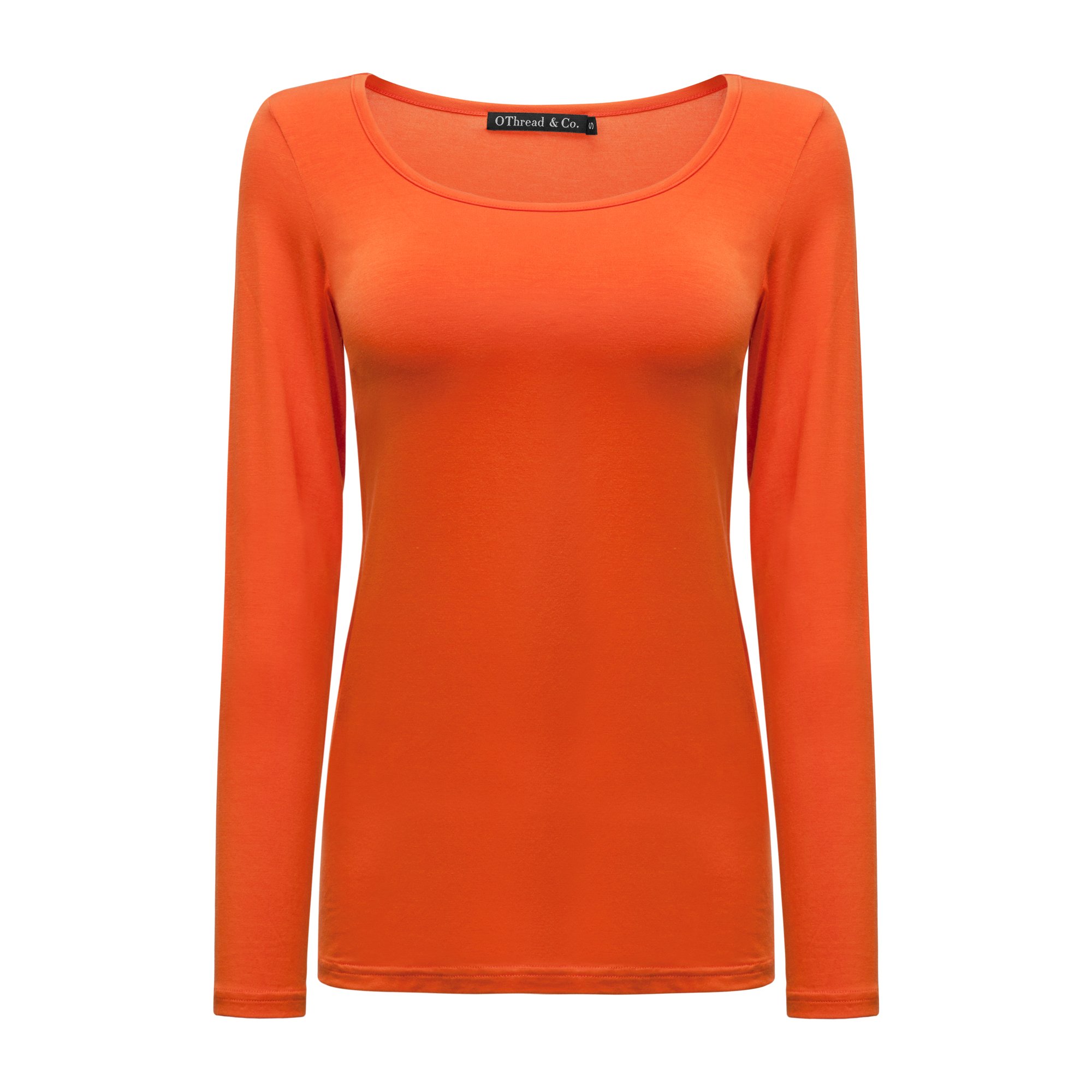 OThread & Co. Women's Long Sleeve T-Shirt Scoop Neck Basic Layer Stretchy Shirts