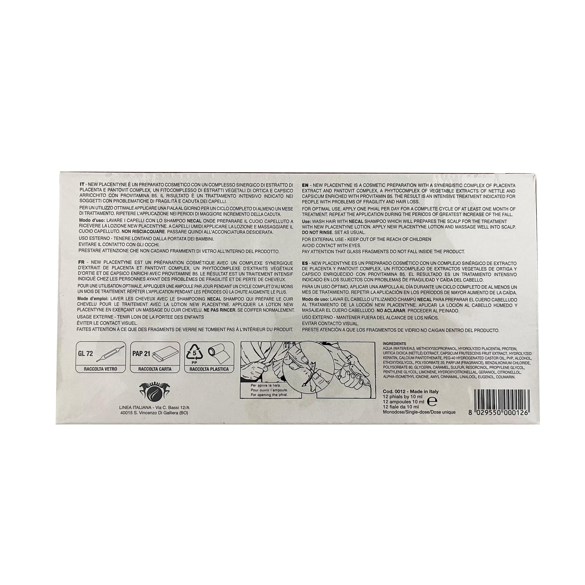 ANTICADUTA ALLA PLACENTA FIALE NEW PLACENTYNE CAPELLI 24