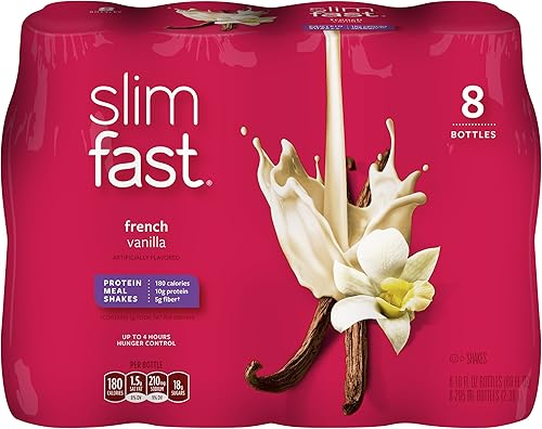 SlimFast Botellas listas para beber batido de repuesto de vainilla francesa 10 onzas 8 unidades