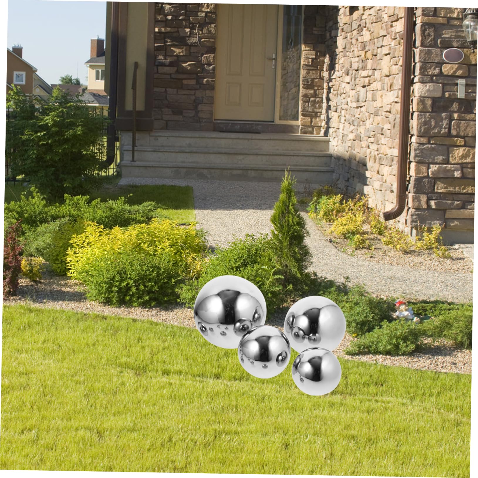 Abaodam 10Pcs Stainless Steel Gazing Globe Reflective Ball Polished Hollow Garden Spheres for Outdoor Pool and Home Decor Weather Resistant Mirror Finish Various