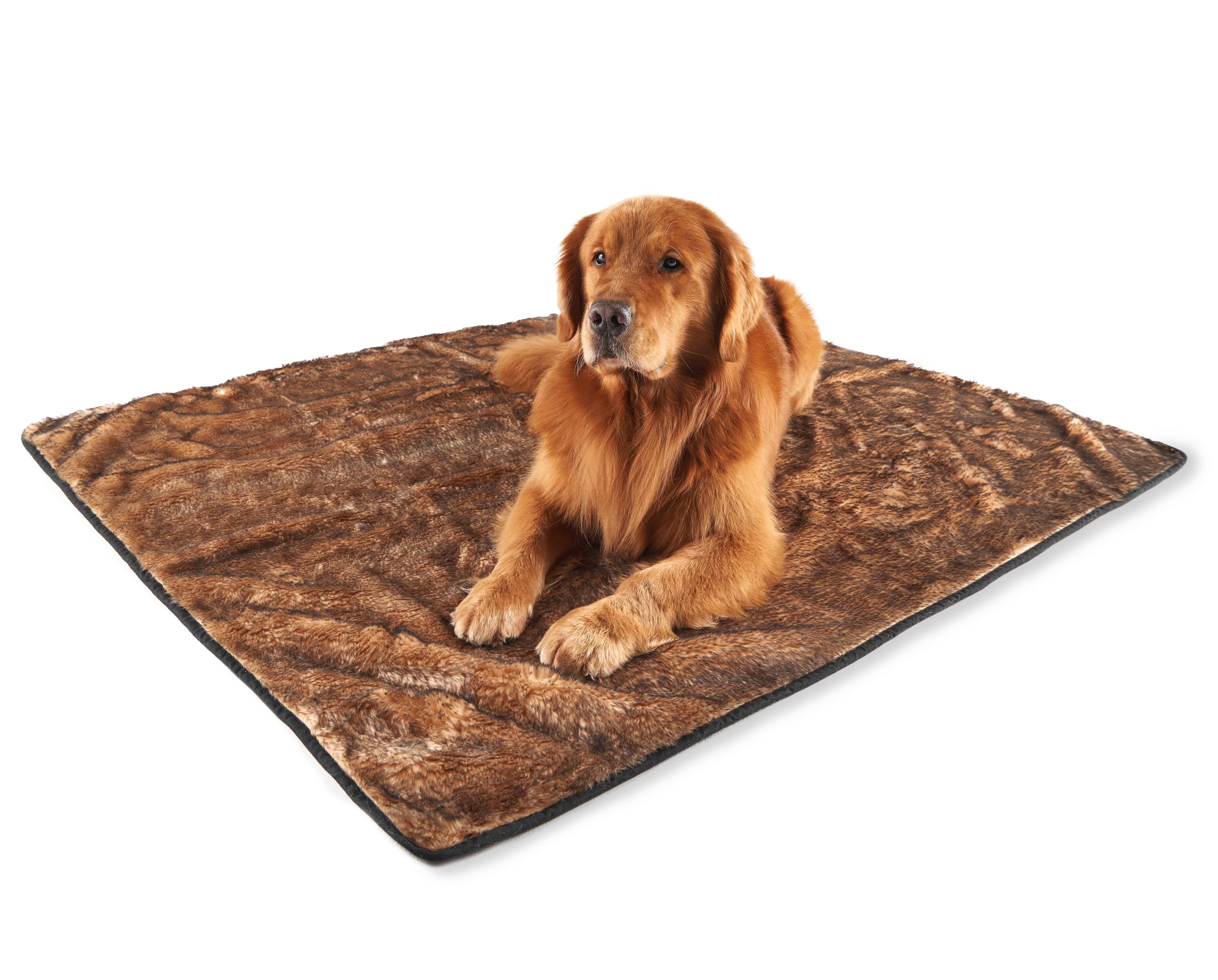 PupProtector Waterproof Throw Blanket for Dogs and Cats, Pet Blanket for Sofas, Beds, Car Seats, Furniture, Soothing Soft Faux Fur, Light Brown, Size L (203.2 x 157.5 cm)
