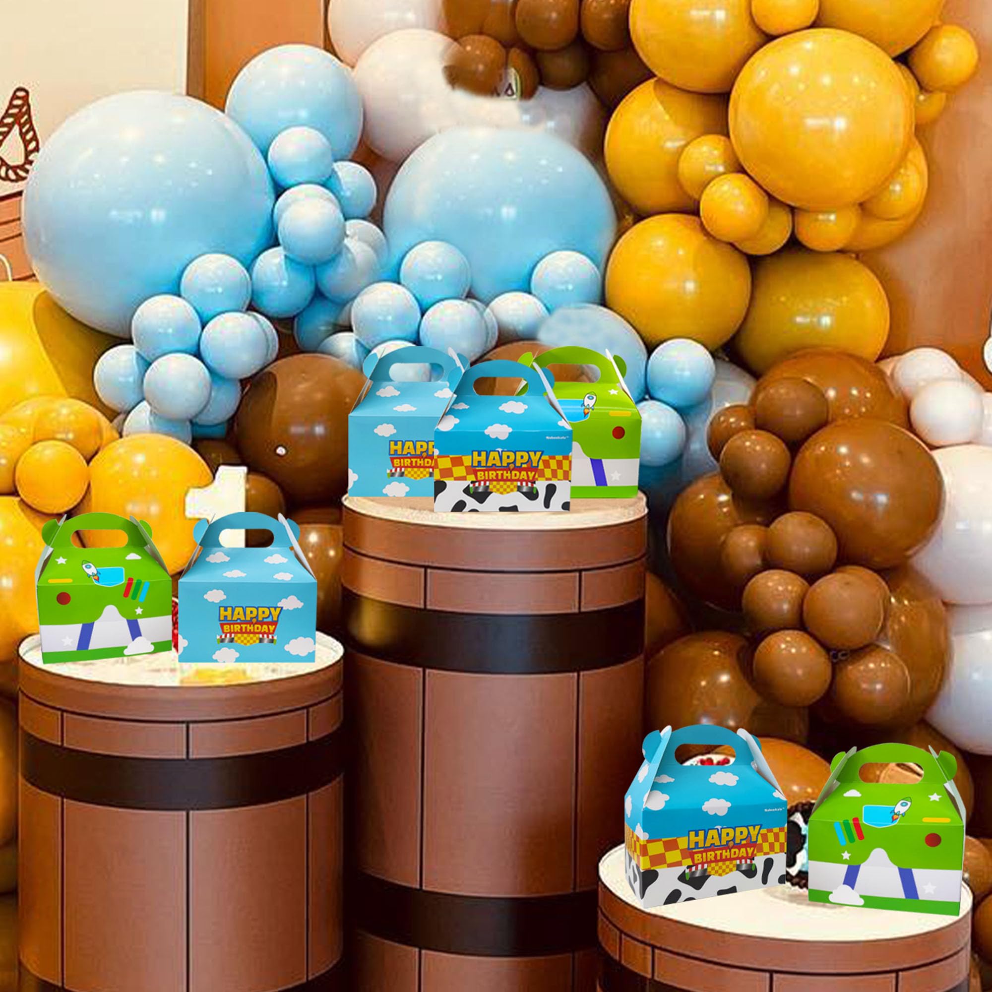 Nabenkalu Cartoon Story Party Boxes 15pcs Toy Inspired gift Goodie bags for Toy Theme Birthday Decoration Kids Boys Girls Party Supplies