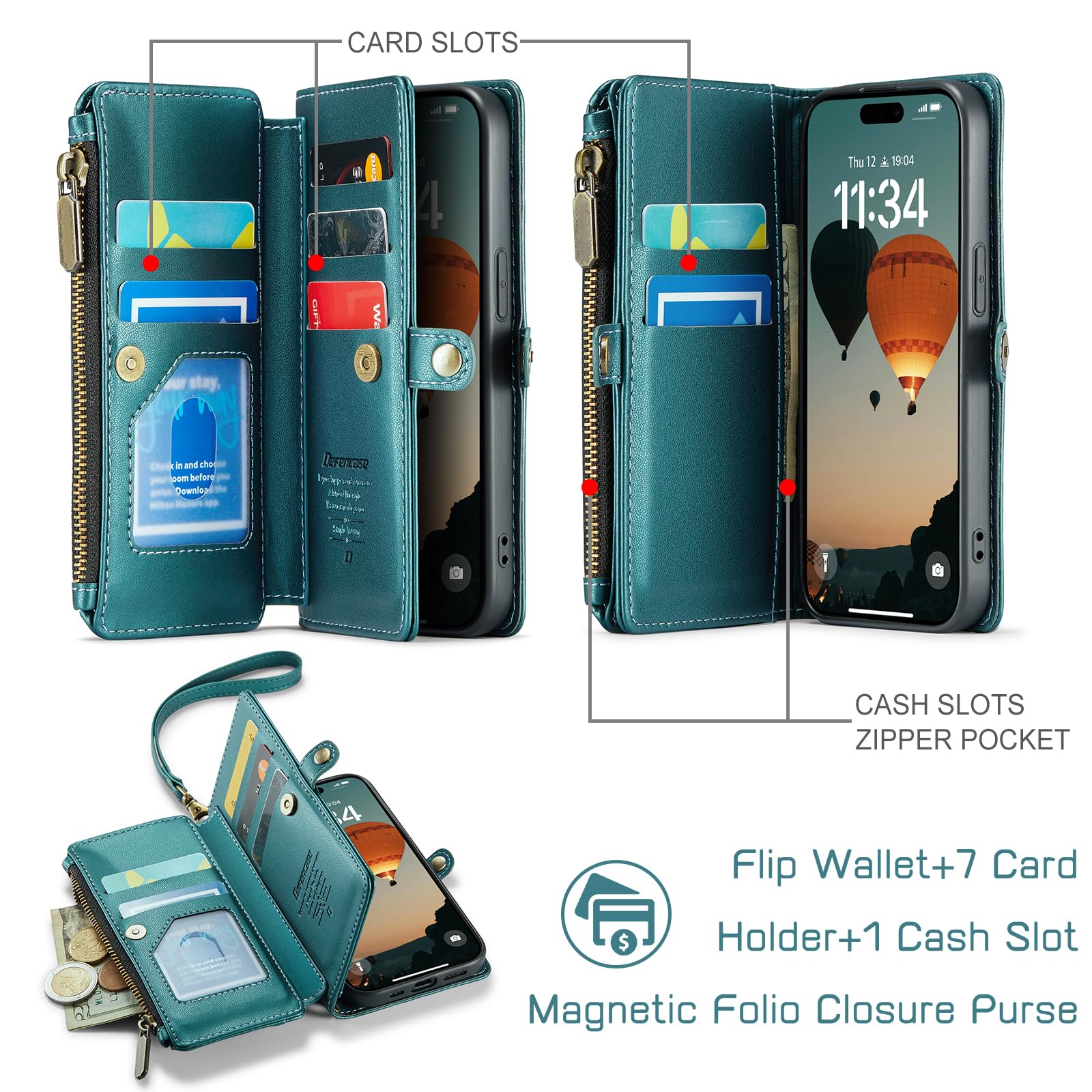 Amazon.co.jp: Defencase iPhone 15対応 ケース 財布 RFIDブロッキング