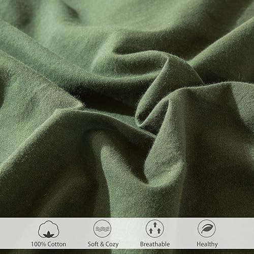 Miniatura 5 de MooMee Sábana bajera ajustable de solo 100% algodón lavado con textura parecida al lino, transpirable, duradera, suave, cómoda, bolsillo profundo