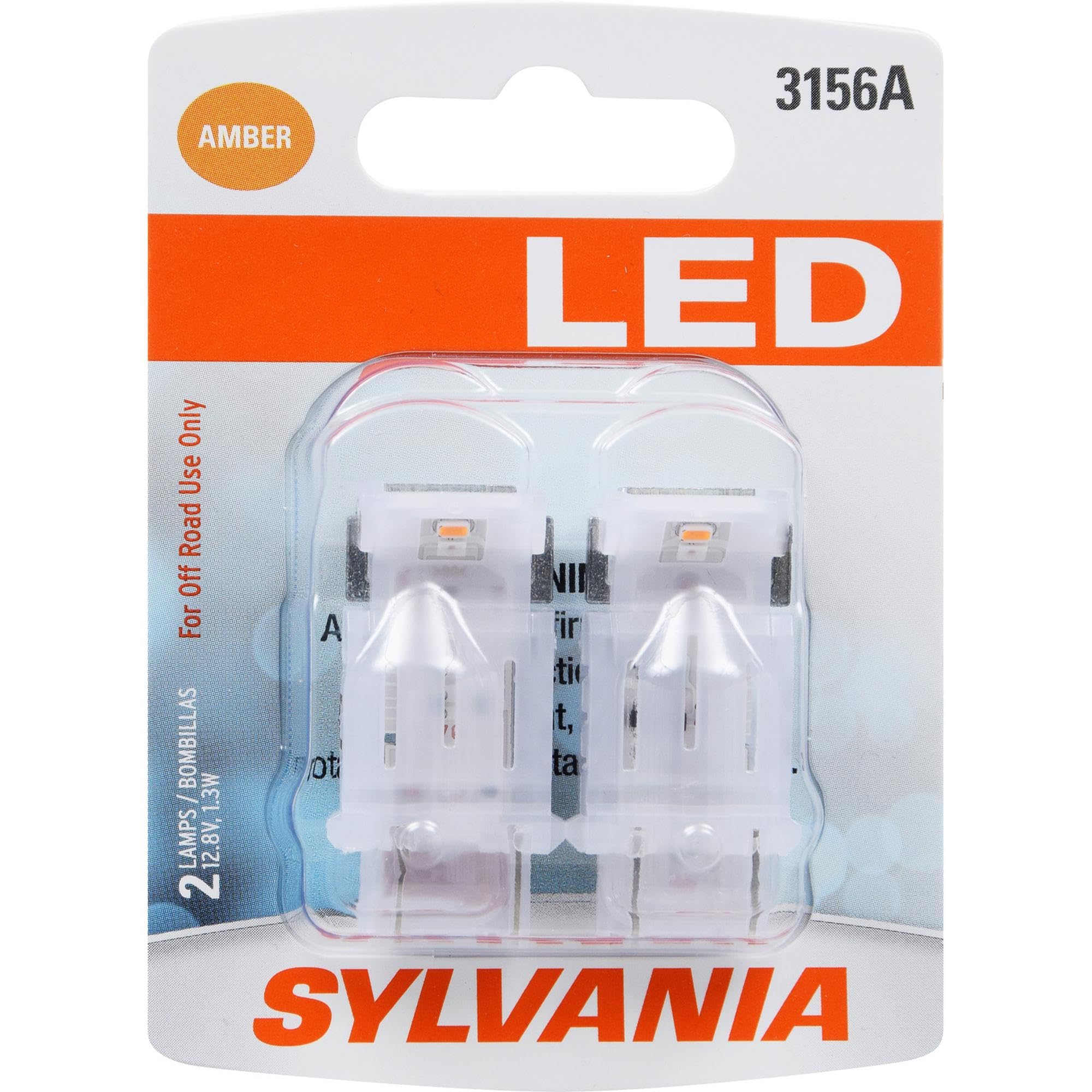 SYLVANIA - 3156 LED Amber Mini Bulb - Bright LED Bulb, Ideal for Park and Turn Lights (Contains 2 Bulbs)