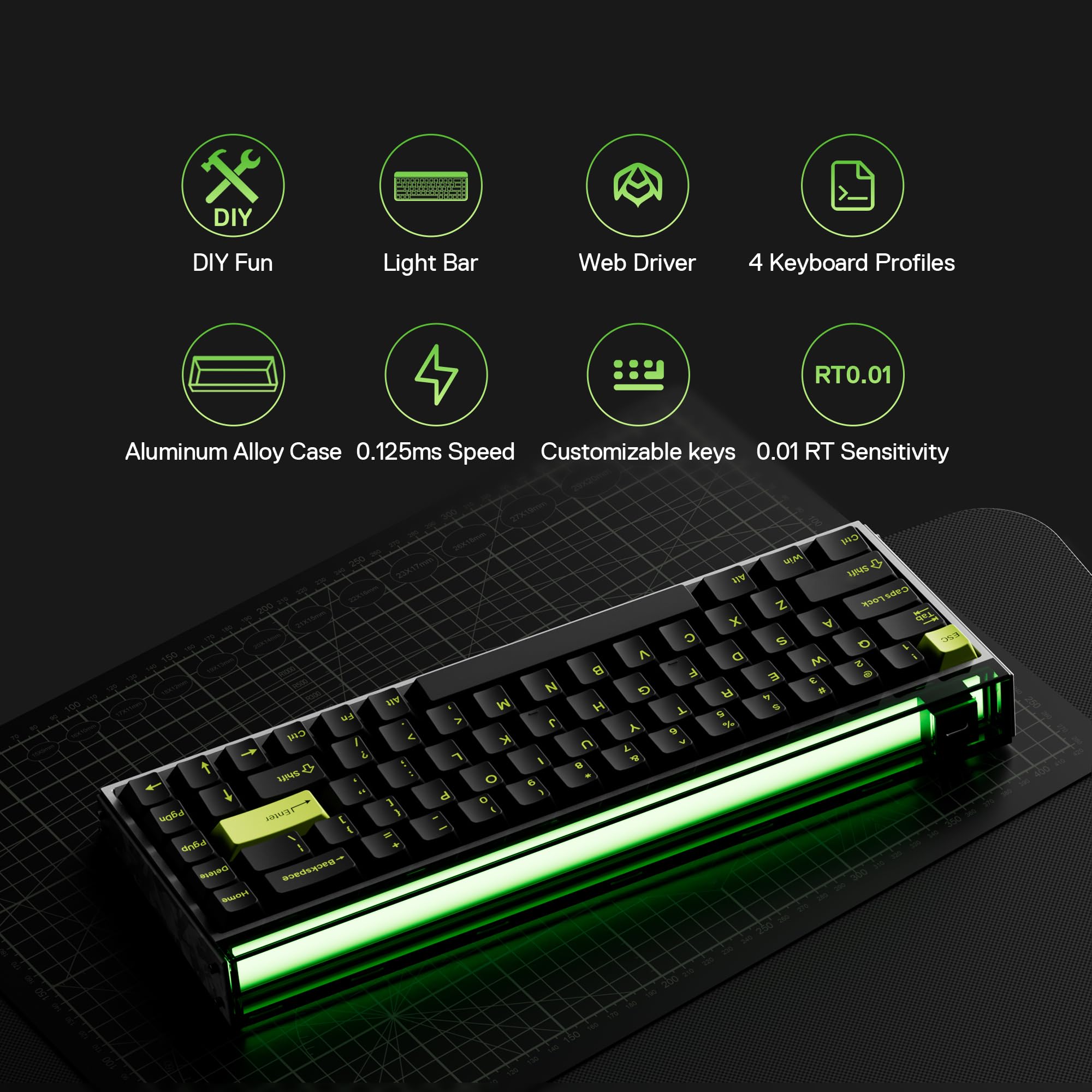 Amazon | MelGeek MADE68 Ultra 有線キーボード、US英語配列、ホール
