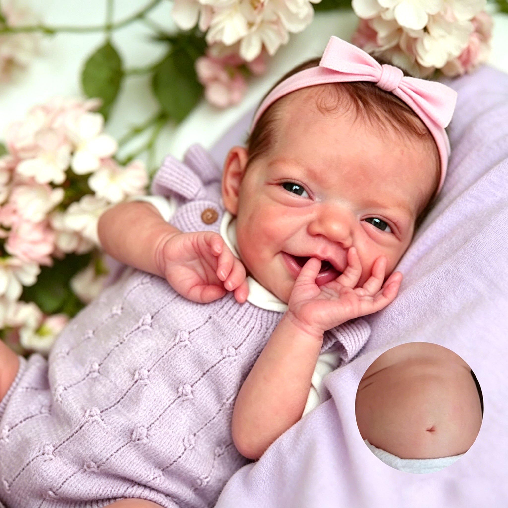 Anano Reborn Baby Vollsilikon Lebensecht, 50CM Reborn Baby Puppe Mädchen Silikon Baby, Reborns Puppen Lebensecht, Babypuppen Wie Echt