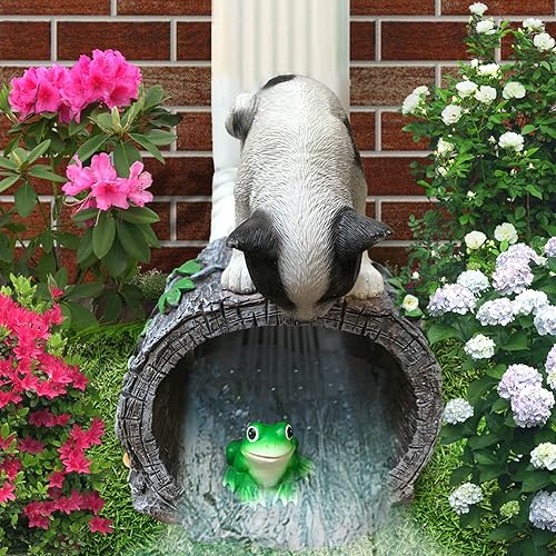 Miniatura 2 de CT DISCOUNT STORE Extensión decorativa de bajante para jardín al aire libre (juguetón persiguiendo gatito y rana)