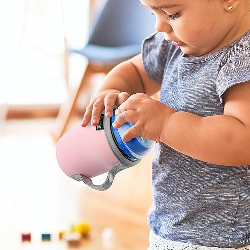 Miniatura 4 de Beautyflier Glass Baby Bottle Sleeve Covers for 9oz Nature Baby Bottles with Dual Handle, 3.8mm Thicken Heat and Cold Retention Baby Bottle Sleeve