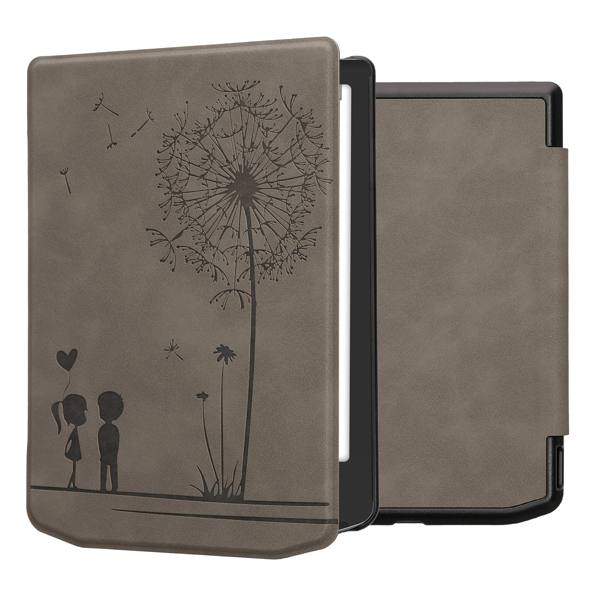 kwmobileÉtui Compatible avec Pocketbook Verse/Pro/Color/Vivlio Light/Light HD Coque - Étui à Rabat magnétique tabletteeReader Similicuir - Gris