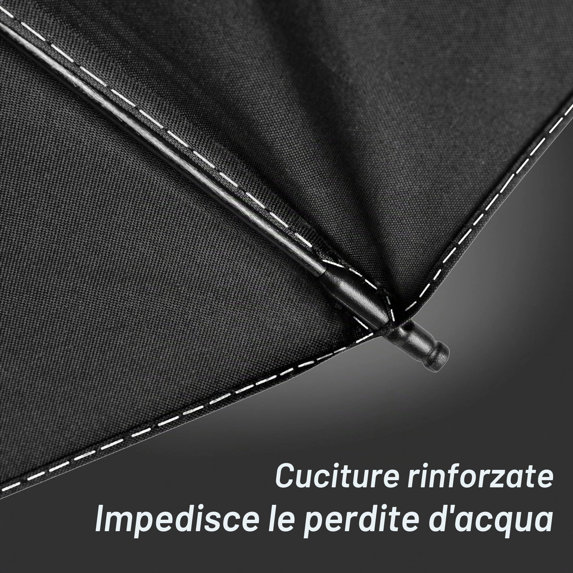 Conlun Ombrello pieghevole compatto anti-tempesta - antivento automatico nero per uomo, rivestimento in teflon 210T, inverso da 105 cm, da pioggia grande 10 ossa Regali di Natale