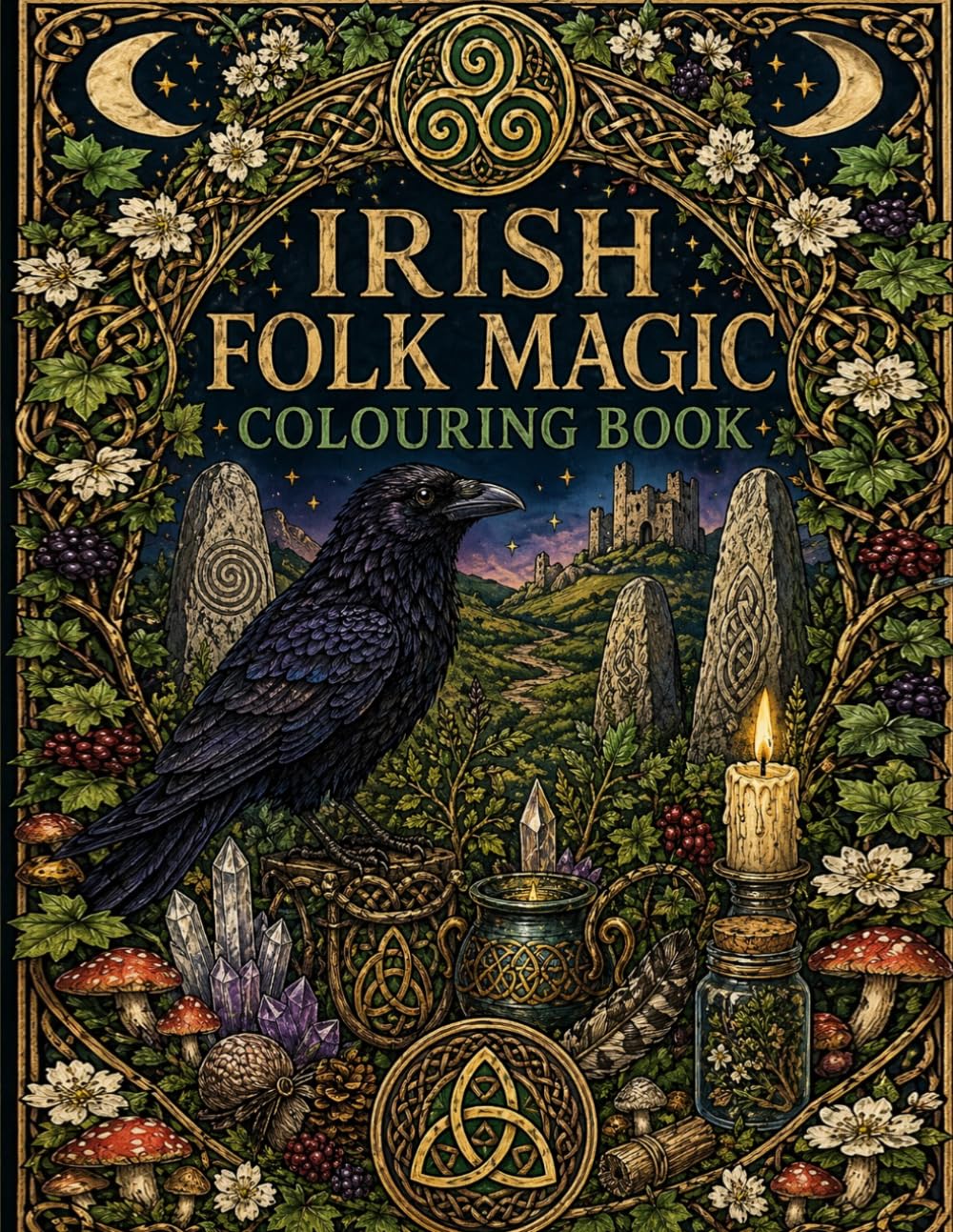 Irish Folk Magic Colouring Book: A Mystical Journey Through Celtic Lore & Enchantments