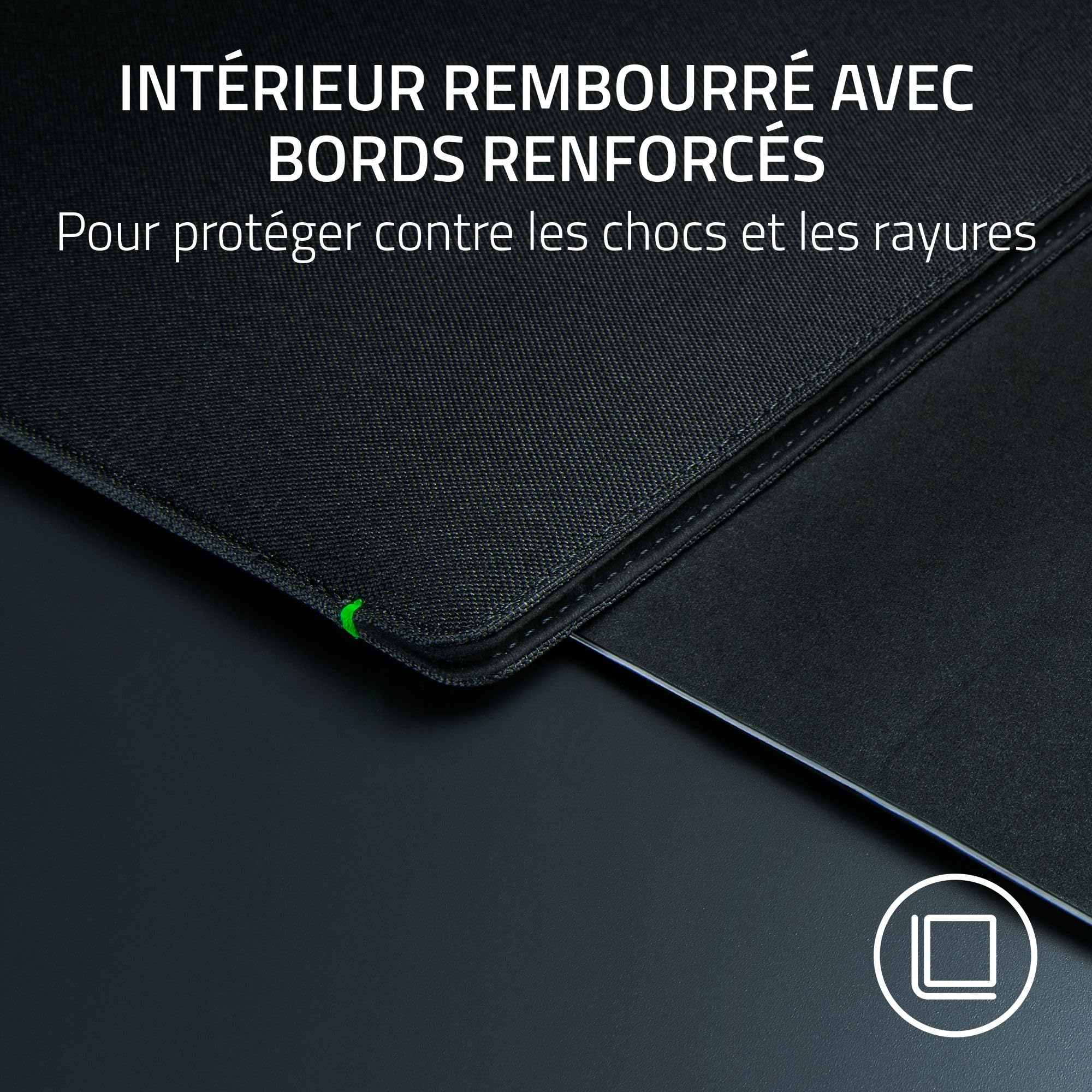 Razer Laptop Sleeve 16" - Housse rembourrée pour Ordinateurs Portables 16 Pouces - Profil Fin et Design élégant - Tissu Polyester léger et résistant - Rabat à Fermeture magnétique | Noir