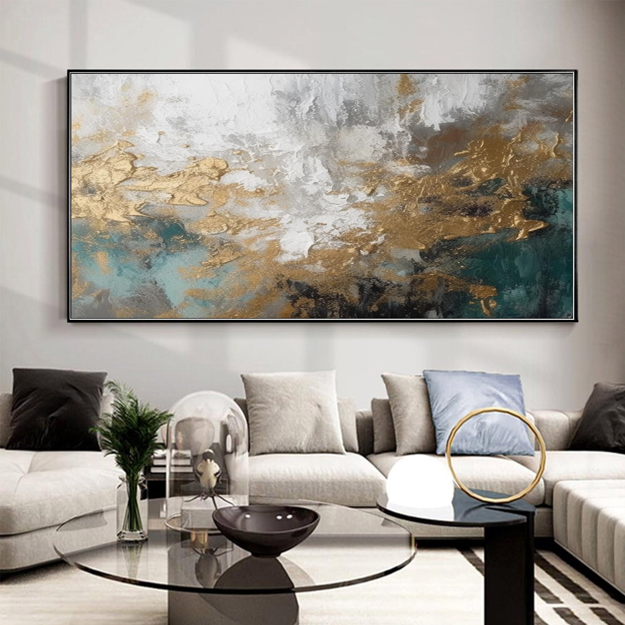 Amazon.com: GYJAGHL Horizontal Abstract Wall Art Brown Green