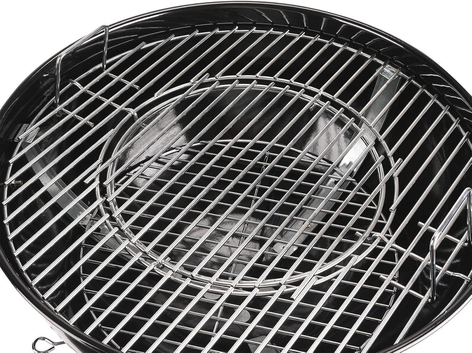 Barbecue a Carbone Kansas Ø57cm con Termometro Integrato e Griglia in Acciaio Cromato