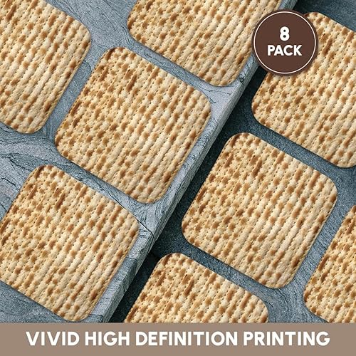 Miniatura 6 de 3dRose CST_112943_2 Matzah Pan Texture Photo-para Pesaj - Coastros suaves de humor judío con humor matzá judaísmo comida, juego de 8