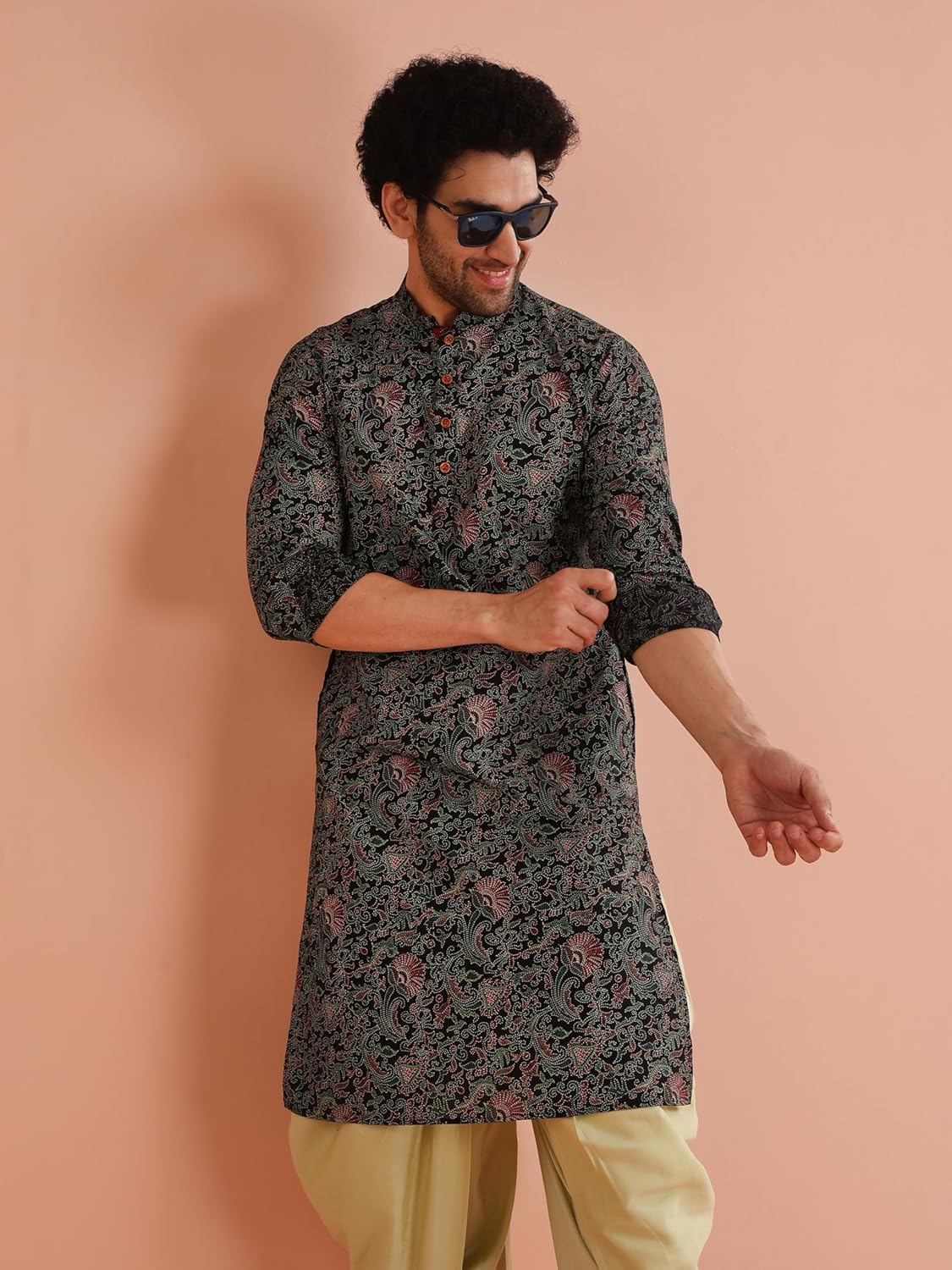 KISAH Men's Kurta Dhoti Set - Traditional Indian Ethnic Wear for Men - Ideal for Weddings, Festivals & Celebrations - Image 2