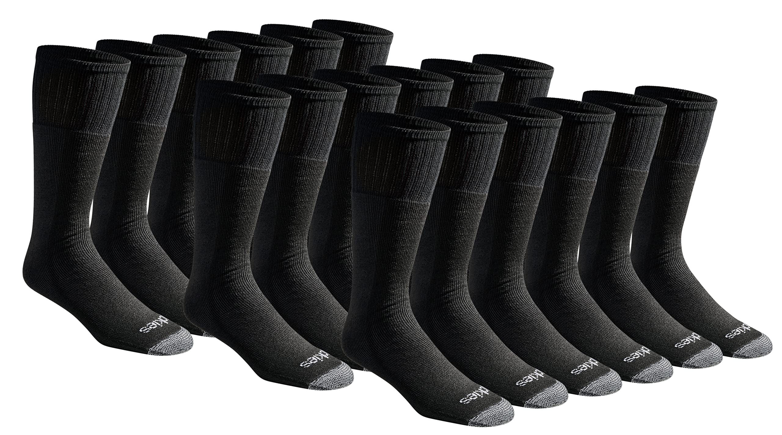 Dickies Cotton Blend Cushioned Work Crew Length Tube Socks, (18, 36 Pairs) Calcetines Hombre (Pack de 18)