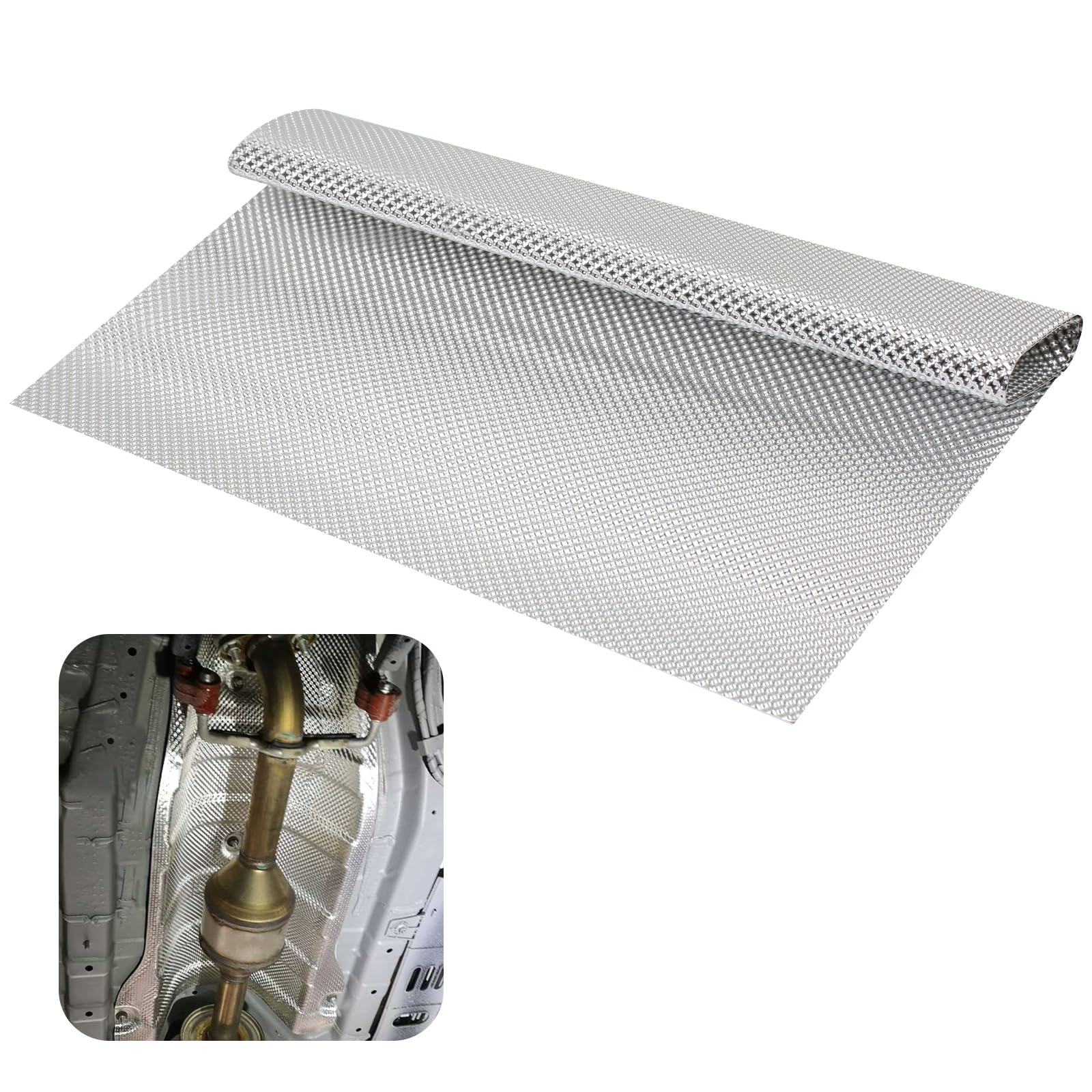 2 x hittebescherming, zelfklevende uitlaat of motor, aluminium