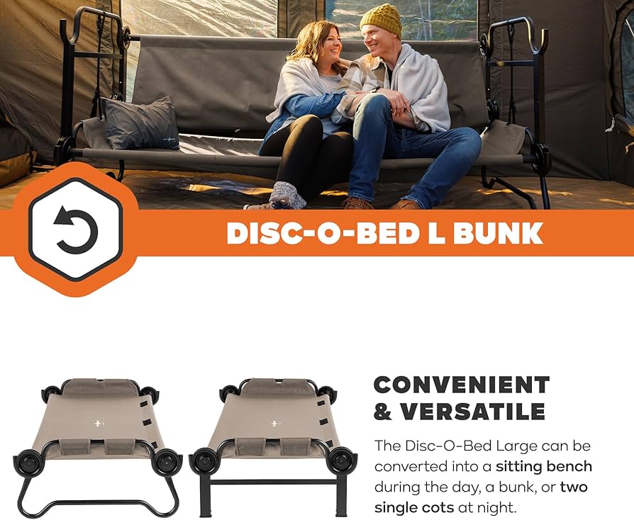 Amazon.co.jp: Disc-O-Bed 大型ポータブル二段キャンプコット キャリー