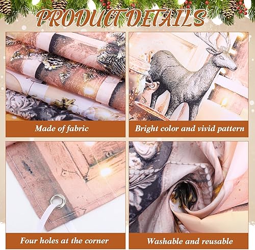 Miniatura 3 de Buryeah Decoración de puerta de Navidad, cubierta de puerta de chimenea de Navidad, pancarta de cascanueces de Navidad, telón de fondo, soporte de