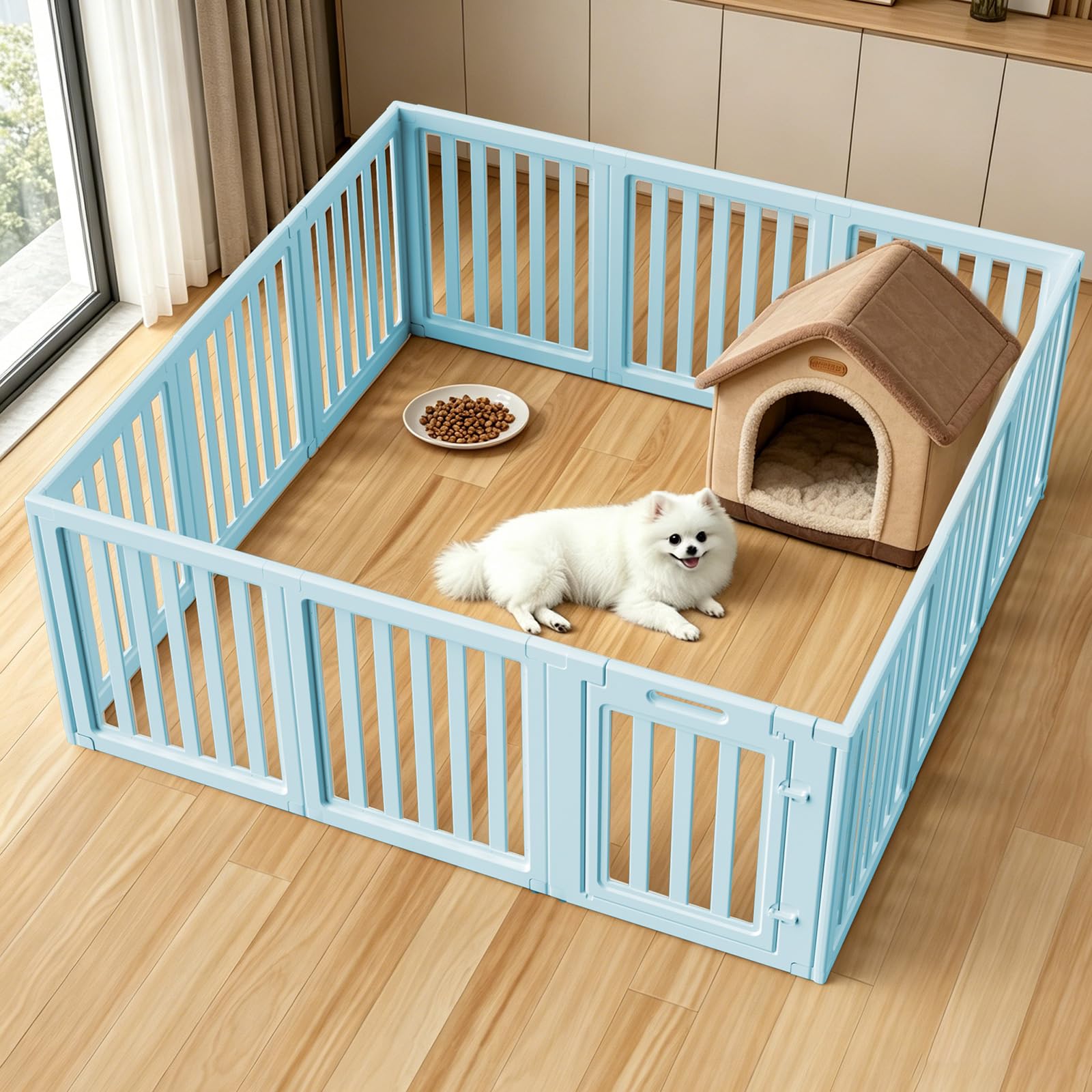 Dog Playpen Indoor,Puppy Playpen,Blue 30.3" H,12 Panels