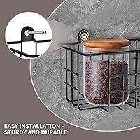 Vista 9 de Spice Rack Organizer Wall Mount, Spice Organization Storage Shelf for Cabinet Door, 2 Packs Wall Spice Rack Saving Space for Kitchen, Black