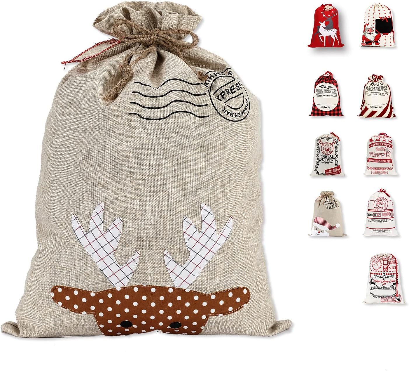 Sacchetto Porta Luci Di Natale In Tessuto Oxford - Contenitore Resistente Per Decorazioni Natalizie - Foto 10