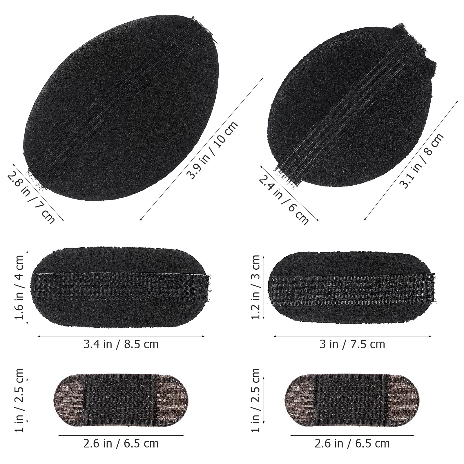 minkissy 6pcs Sponge Volume Hair Bases Set Bump It up Volume Hair Pad Insert Tool for DIY Hair Styler Accessories Invisible Fluffy Hair Clip for Women Girls - Image 2