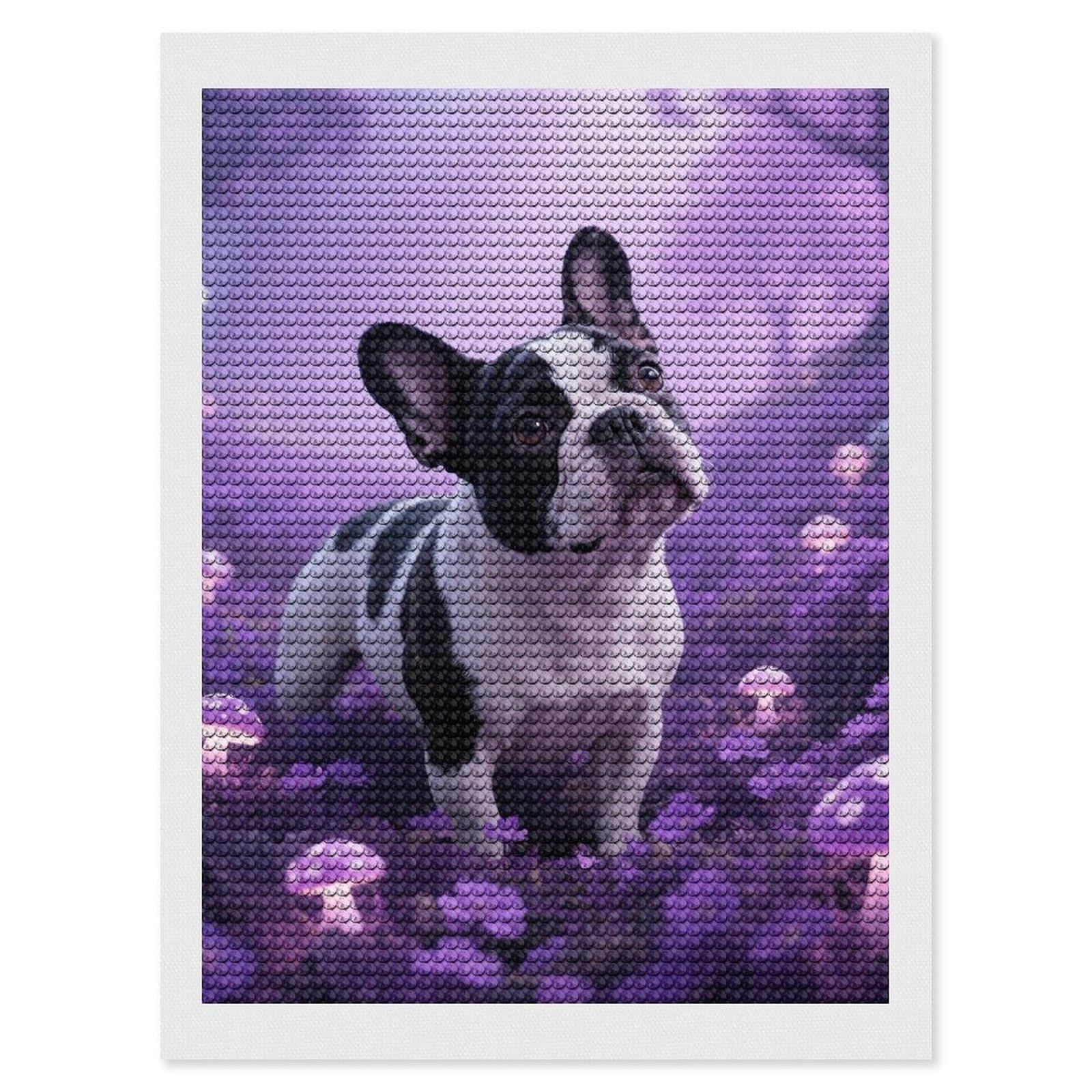 DWVTSLH Dog Mushroom Diamond Painting Kits for Adults, Personalized Diamond Photo Art Full Drill, DIY 5D Diamond Art Painting Kits for Beginners, Home Wall Decor 12"x16"