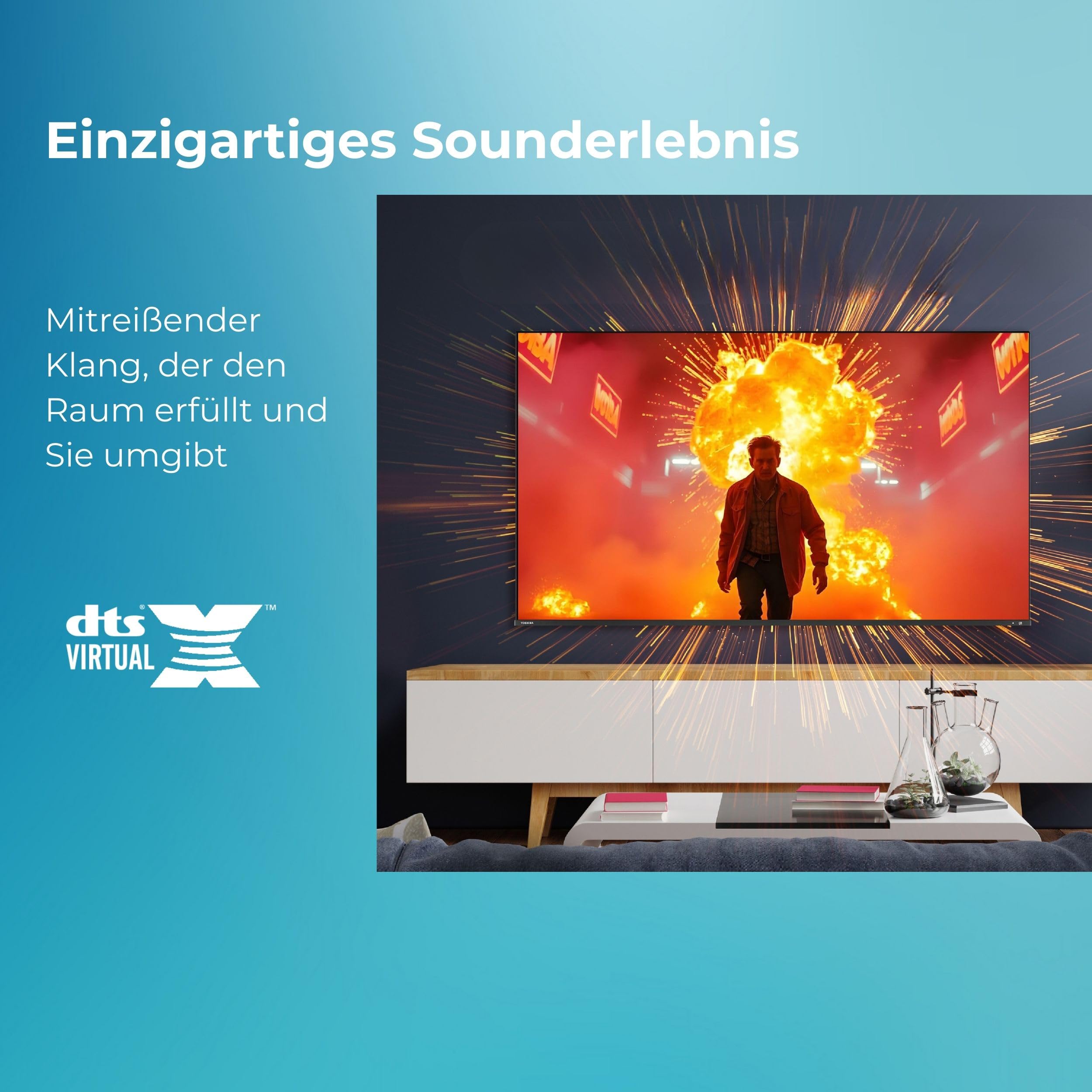 Toshiba 32LV3F63DAZ Fernseher 32 Zoll Smart TV VIDAA Full HD Fernseher HDR Smart TV mit Triple-Tuner, LED TV (2026)