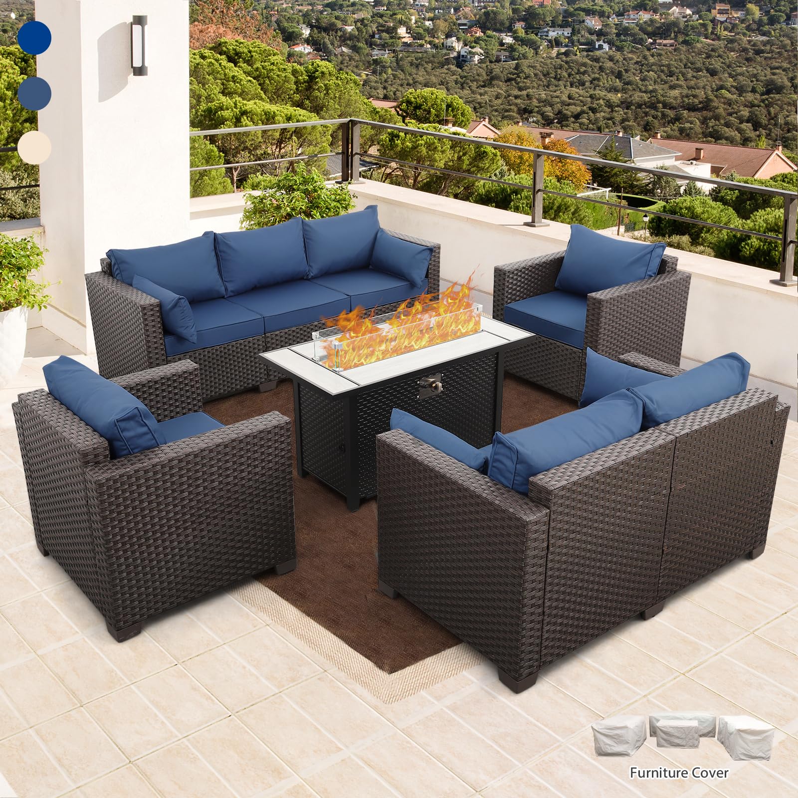 19 Sets Of Patio Furniture with Fire Pits For Cozy Outdoor Seating Solutions 9 Patio Furniture with Fire Pits