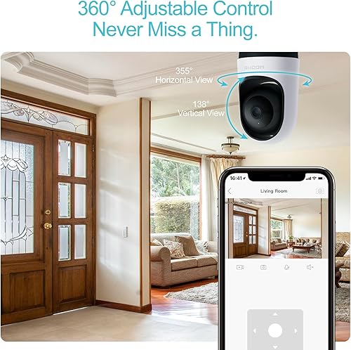 woomo Cámara de seguridad para interiores, monitor de bebé WI-FI de 2.4 G cámara para mascotas con aplicación de teléfono, reconocimiento de IA,