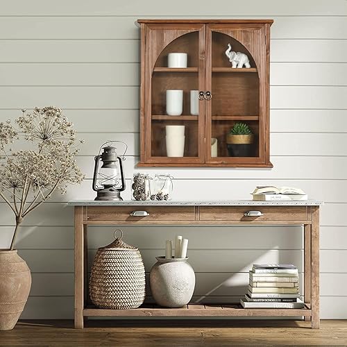 Miniatura 4 de COLLECTIVE HOME - Gabinete de almacenamiento, gabinete organizador de pared de 24 pulgadas, gabinete de baño de madera maciza con puerta arqueada,