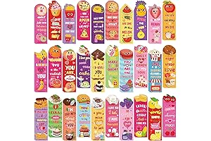 90 Pcs Valentine's Day Scratch and Sniff Scented Bookmarks
